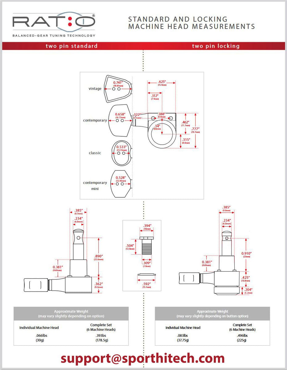 Graph Tech Ratio Electric Locking 6 Inline Staggered Tuners, Chrome