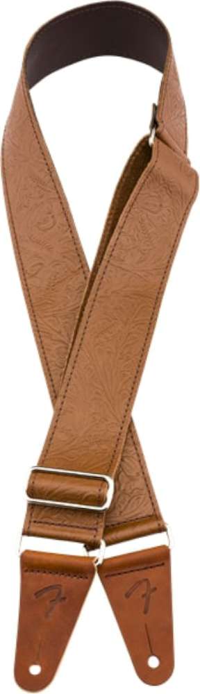 Fender Tooled Leather Guitar Strap Brown 2 in.