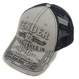 Fender Strat Gray Trucker Hat, One Size Fits Most 910-6647-000 | SportHiTech