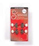 Genuine Grover Sta-Tite 9NW Tuners for Ukulele, Set 2+2 Nickel, white button