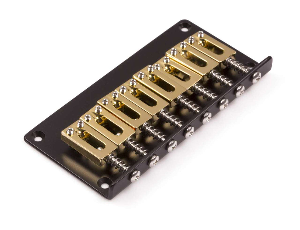 Hipshot Ibanez Flat Plate replacement Bridge 8 String Black/Gold 4IBF08G|  SportHiTech