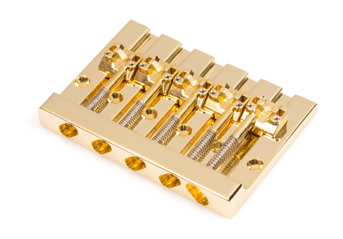 Hipshot KickAss 5 String Bass Bridge Gold Retrofits Fender Squier