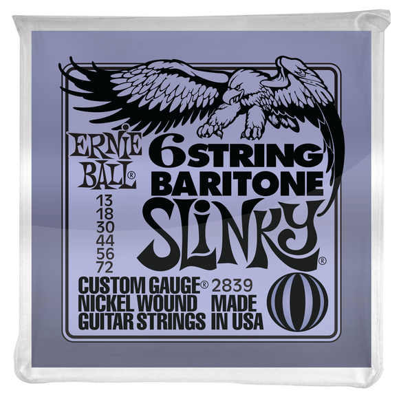 Ernie Ball Slinky 29-5/8 Scale Nickel Wound 6 String Baritone Guitar Strings