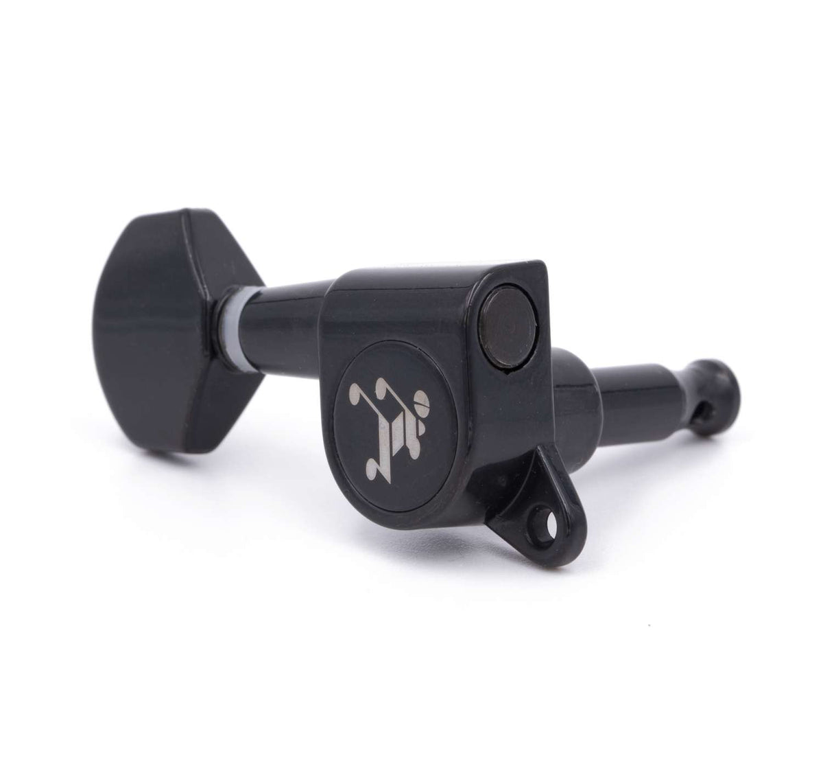 Tone Ninja Staggered Tuning Pegs – 6 Inline, Closed Gear, Black, T7B-6L-STAG