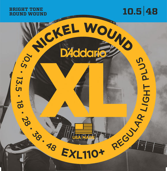 D'Addario EXL110+ Nickel Wound Electric Guitar Strings Light Plus 10.5-48