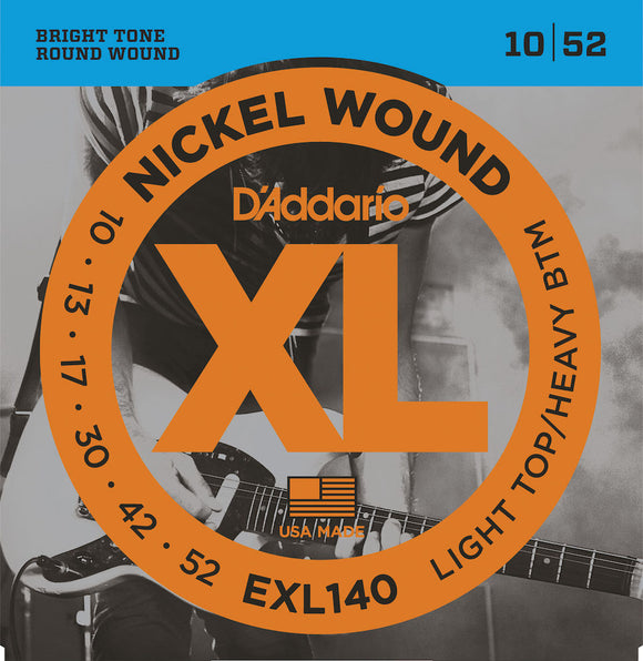 D'Addario EXL140 Nickel Wound Guitar Strings, Light Top/Heavy Bottom, 10-52