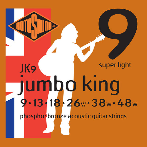Rotosound Jumbo King Phosphor Bronze Super Light strings 9-48 JK9
