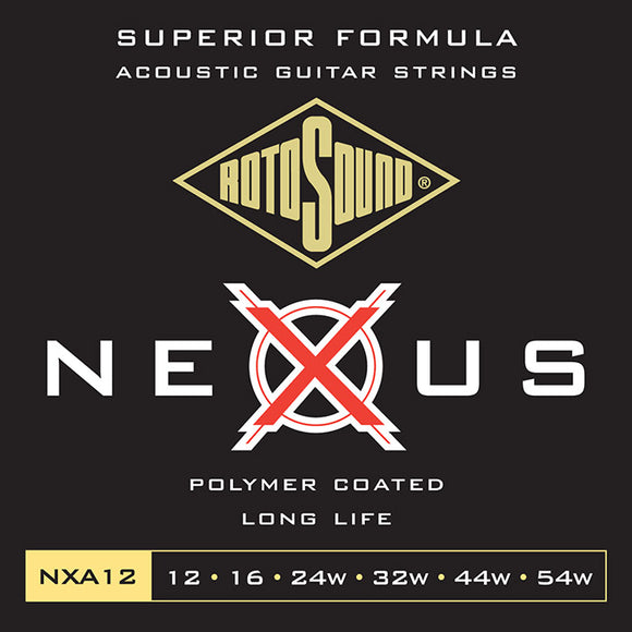 Rotosound Nexus Clear Coated Phosphor Bronze Acoustic Medium  Light 12-54 NXA12