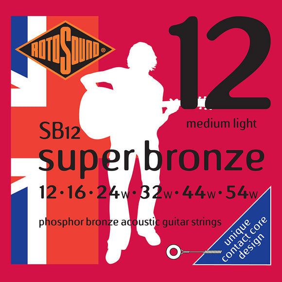 Rotosound Phosphor Bronze Acoustic Guitar Strings Medium Light 12-54 SB12