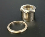 Genuine Hipshot Bass Tuner ADAPTER BUSHING NICKEL - 1/2" USA ULTRALITE to 23/32" (18mm ) Headstock Hole - 0206708NUT-N