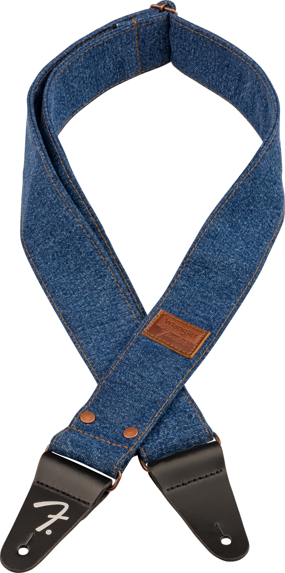 Genuine  Fender® x Wrangler® Riveted Denim Strap, Indigo, 099-0638-003