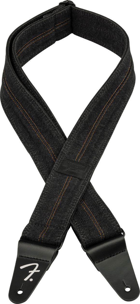 Genuine  Fender® x Wrangler® Denim Strap, Washed Black, 099-0638-004