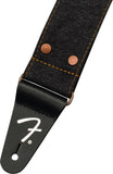Genuine  Fender® x Wrangler® Riveted Denim Strap, Black, 099-0638-005