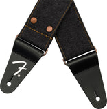 Genuine  Fender® x Wrangler® Riveted Denim Strap, Black, 099-0638-005