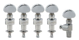 Grover 121C5 Planetary Geared Banjo Pegs. Set of 5, Chrome with metal buttons