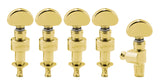 Grover 121G5 Planetary Geared Banjo Pegs. Set of 5, Gold with metal buttons