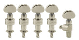 Grover 121N5 Planetary Geared Banjo Pegs. Set of 5, Nickel with metal buttons
