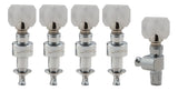 Grover 122C5 Planetary Geared Banjo Pegs. Set of 5, Chrome with square pearloid buttons