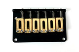 Genuine Hipshot Ibanez Flat Plate 6 String Upgrade Bridge Black & Gold 4IBF06G