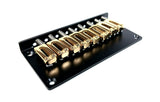 Genuine Hipshot Ibanez Flat Plate 8 String Upgrade Bridge Black/Gold 4IBF08G