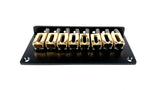 Genuine Hipshot Ibanez Flat Plate 8 String Upgrade Bridge Black/Gold 4IBF08G