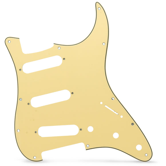AxLabs Strat-Style Pickguard - 3 Ply / 11-Hole Cream Yellow