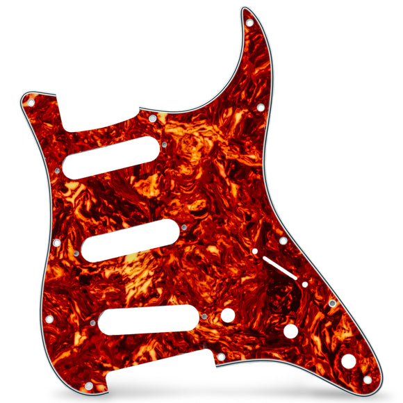 AxLabs Strat-Style Pickguard - 3 Ply / 11-Hole Red Tortoise