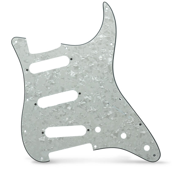 AxLabs Strat-Style Pickguard - 3 Ply / 11-Hole White Pearl