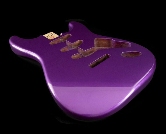 Tone Ninja Strat Body, Roasted Ash, Gloss Poly Metallic Purple
