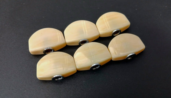 Tone Ninja Genuine Elephant Ivoryoid Tuner Buttons (6), fits PRS Phase I/II Schaller M6, BTN-A11