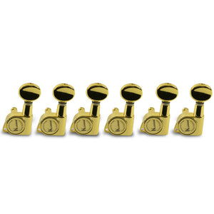 Kluson 6 In Line Left Hand Contemporary Diecast Series Tuning Machines Gold