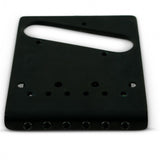 Kluson 4 hole 6 Saddle Lefty Tele Drop in Upgrade Bridge, Brass Saddles, Black