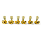 Kluson Revolution Locking Tuners 3x3 Pearloid keystone button - Gold KRGL-3-GP