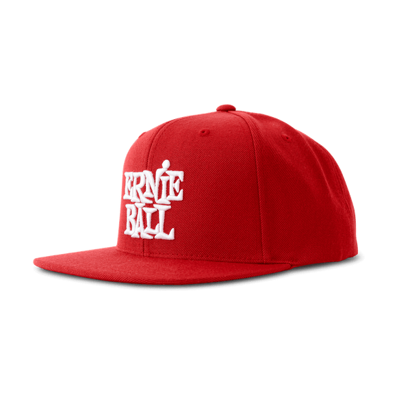 Red with White Stacked Ernie Ball Logo Hat - NEW