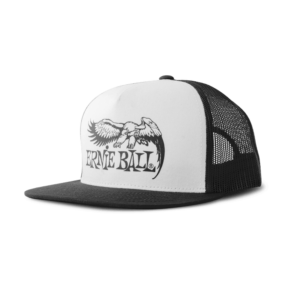 Black with White Front and Black Ernie Ball Eagle Logo Hat - NEW