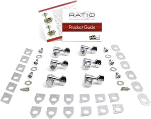 Graph Tech Ratio Electric Locking 6 Inline Staggered Tuners Chrome PRL-9721-C0