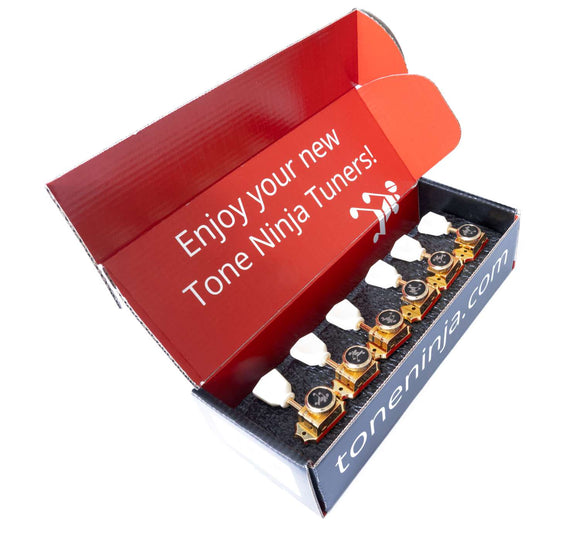 Tone Ninja Locking Vintage SD90 Tuners, 3x3, Keystone buttons, Gold