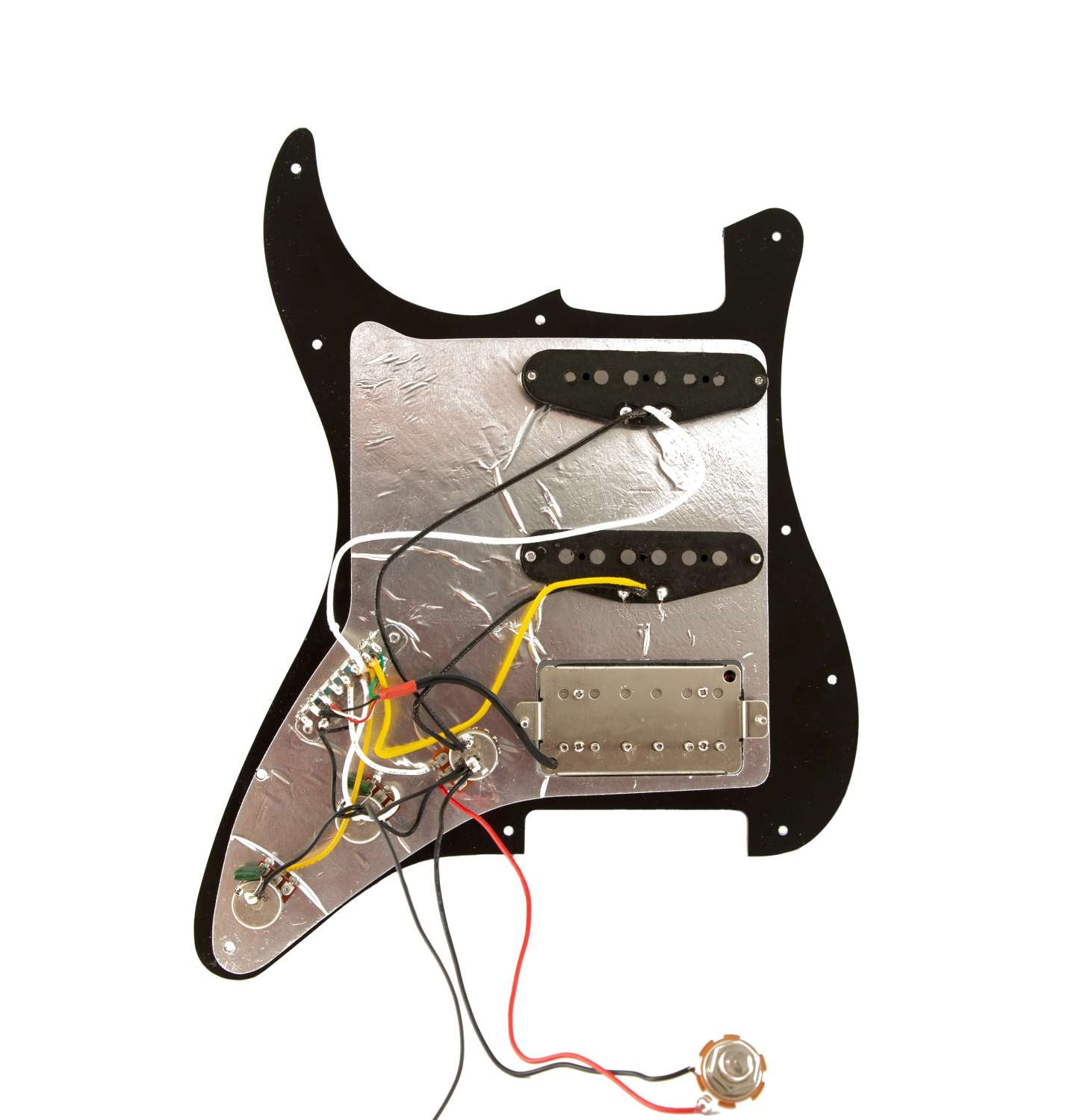 Tone Ninja Pre-Wired Loaded Strat Pickguard SSH Black | SportHiTech