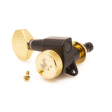 Genuine Tone Ninja 19:1 Locking Tuners, 6 Inline staggered Baritone set, Left Handed Black & Gold