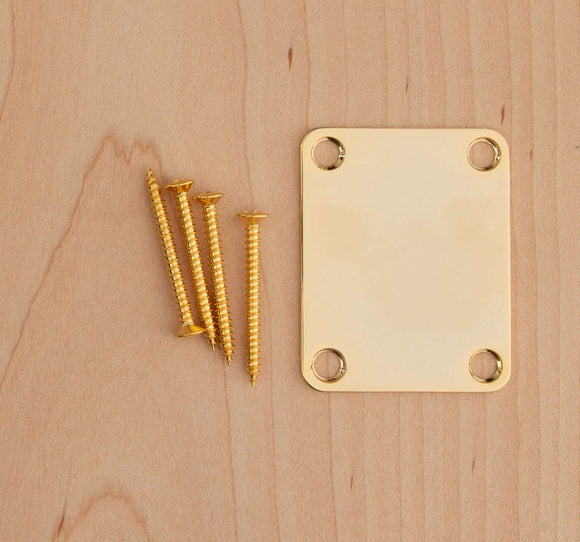 Genuine Tone Ninja 4 Bolt Neck Plate with screws. Gold