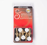Grover 124G5 Planetary Geared Banjo Pegs. Set of 5, Gold Square Pearloid buttons
