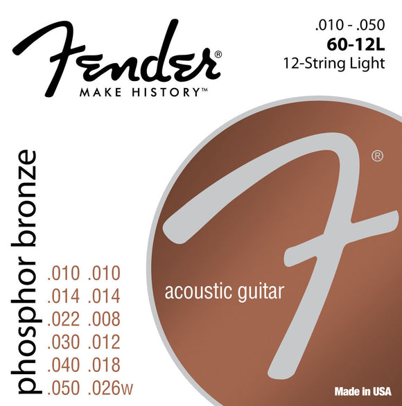 Fender 60-12L Bronze Acoustic 12 String Light Set 010-050 073-0060-423 | SportHiTech
