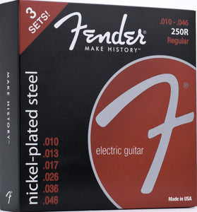 Fender 3 Pack Regular Nickel-Plated Steel Guitar Strings 250R 10-46 073-0250-310 | SportHiTech