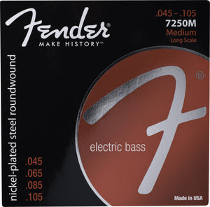 Fender 7250M Nickel Plated Roundwound Steel Bass Strings, Set of 4 073-7250-406 | SportHiTech