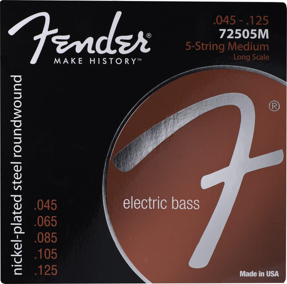 Fender 72505M Nickel Plated Roundwound Steel 5 String Bass set 073-7250-456 | SportHiTech