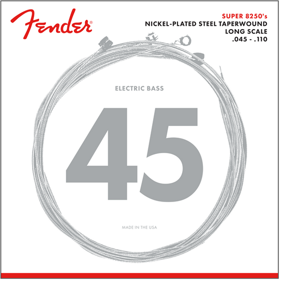 Fender 8250 Long Scale Taperwound Bass Strings Set of 4 073-8250-406 | SportHiTech