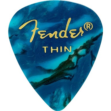Fender 351 Premium Picks Ocean Turquoise Moto Thin 12-pack 098-0351-708 | SportHiTech