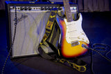 Fender 2" Monogrammed Black/Yellow/Brown Guitar Strap 099-0681-000 | SportHiTech