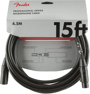 Fender Professional Series Microphone Cable, 15', Black | SportHiTech