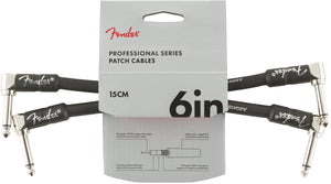 Fender Professional Series Instrument Cable 2-Pack, Angle/Angle 6" Black | SportHiTech